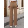 imagePRETTYGARDEN Womens Dressy Casual Dress Pants 2025 Fall Straight Leg High Elastic Waisted Stretch Trouser SlacksKhaki