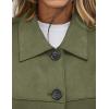 imagePRETTYGARDEN Womens Faux Suede Cropped Jacket Casual Lightweight Fall Fashion 2025 Winter Coats Outerwear Trendy ClothesArmy Green