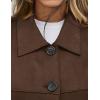 imagePRETTYGARDEN Womens Faux Suede Cropped Jacket Casual Lightweight Fall Fashion 2025 Winter Coats Outerwear Trendy ClothesDark Brown