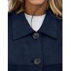 imagePRETTYGARDEN Womens Faux Suede Cropped Jacket Casual Lightweight Fall Fashion 2025 Winter Coats Outerwear Trendy ClothesNavy Blue