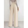 imagePRETTYGARDEN Womens Wide Leg Dress Pants 2025 Business Casual Flowy Work Palazzo Pants High Waisted Slacks TrousersBeige
