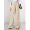 imagePRETTYGARDEN Womens Wide Leg Dress Pants 2025 Business Casual Flowy Work Palazzo Pants High Waisted Slacks TrousersBeige