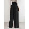 imagePRETTYGARDEN Womens Wide Leg Dress Pants 2025 Business Casual Flowy Work Palazzo Pants High Waisted Slacks TrousersBlack
