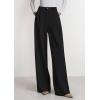 imagePRETTYGARDEN Womens Wide Leg Dress Pants 2025 Business Casual Flowy Work Palazzo Pants High Waisted Slacks TrousersBlack