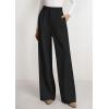 imagePRETTYGARDEN Womens Wide Leg Dress Pants 2025 Business Casual Flowy Work Palazzo Pants High Waisted Slacks TrousersBlack
