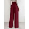 imagePRETTYGARDEN Womens Wide Leg Dress Pants 2025 Business Casual Flowy Work Palazzo Pants High Waisted Slacks TrousersBurgundy