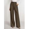 imagePRETTYGARDEN Womens Wide Leg Dress Pants 2025 Business Casual Flowy Work Palazzo Pants High Waisted Slacks TrousersCoffee