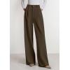 imagePRETTYGARDEN Womens Wide Leg Dress Pants 2025 Business Casual Flowy Work Palazzo Pants High Waisted Slacks TrousersCoffee