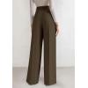 imagePRETTYGARDEN Womens Wide Leg Dress Pants 2025 Business Casual Flowy Work Palazzo Pants High Waisted Slacks TrousersCoffee