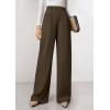 imagePRETTYGARDEN Womens Wide Leg Dress Pants 2025 Business Casual Flowy Work Palazzo Pants High Waisted Slacks TrousersCoffee