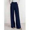 imagePRETTYGARDEN Womens Wide Leg Dress Pants 2025 Business Casual Flowy Work Palazzo Pants High Waisted Slacks TrousersNavy