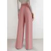 imagePRETTYGARDEN Womens Wide Leg Dress Pants 2025 Business Casual Flowy Work Palazzo Pants High Waisted Slacks TrousersPink
