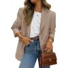 imagePRETTYGARDEN 2025 Blazers for Women Business Casual Long Sleeve Lapel Open Front Suit Jacket Work Blazer with PocketsCamel