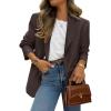 imagePRETTYGARDEN 2025 Blazers for Women Business Casual Long Sleeve Lapel Open Front Suit Jacket Work Blazer with PocketsCoffee