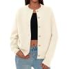 imagePRETTYGARDEN Cardigan Sweaters for Women Trendy Long Sleeve Open Front Button Down Jacket 2025 Fall Clothes Winter CoatsBeige
