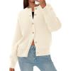 imagePRETTYGARDEN Cardigan Sweaters for Women Trendy Long Sleeve Open Front Button Down Jacket 2025 Fall Clothes Winter CoatsBeige