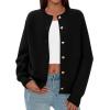 imagePRETTYGARDEN Cardigan Sweaters for Women Trendy Long Sleeve Open Front Button Down Jacket 2025 Fall Clothes Winter CoatsBlack