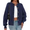 imagePRETTYGARDEN Cardigan Sweaters for Women Trendy Long Sleeve Open Front Button Down Jacket 2025 Fall Clothes Winter CoatsNavy