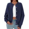 imagePRETTYGARDEN Cardigan Sweaters for Women Trendy Long Sleeve Open Front Button Down Jacket 2025 Fall Clothes Winter CoatsNavy