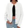 imagePRETTYGARDEN Cardigan Sweaters for Women Trendy Long Sleeve Open Front Button Down Jacket 2025 Fall Clothes Winter CoatsWhite