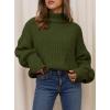 imagePRETTYGARDEN Fall Oversized Sweaters for Women 2025 Chunky Knit Long Sleeve Turtle Neck Pullover Tops Cozy Winter ClothingArmy Green