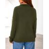 imagePRETTYGARDEN Womens Fall Quarter Zip Pullover Sweaters 2025 Dressy Casual Long Sleeve V Neck Collared Knit Jumper TopsArmy Green