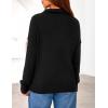 imagePRETTYGARDEN Womens Fall Quarter Zip Pullover Sweaters 2025 Dressy Casual Long Sleeve V Neck Collared Knit Jumper TopsBlack