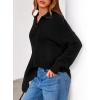 imagePRETTYGARDEN Womens Fall Quarter Zip Pullover Sweaters 2025 Dressy Casual Long Sleeve V Neck Collared Knit Jumper TopsBlack