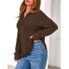 imagePRETTYGARDEN Womens Fall Quarter Zip Pullover Sweaters 2025 Dressy Casual Long Sleeve V Neck Collared Knit Jumper TopsBrown