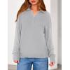 imagePRETTYGARDEN Womens Fall Quarter Zip Pullover Sweaters 2025 Dressy Casual Long Sleeve V Neck Collared Knit Jumper TopsGrey