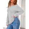 imagePRETTYGARDEN Womens Fall Quarter Zip Pullover Sweaters 2025 Dressy Casual Long Sleeve V Neck Collared Knit Jumper TopsGrey