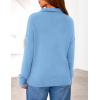 imagePRETTYGARDEN Womens Fall Quarter Zip Pullover Sweaters 2025 Dressy Casual Long Sleeve V Neck Collared Knit Jumper TopsLight Blue