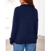 imagePRETTYGARDEN Womens Fall Quarter Zip Pullover Sweaters 2025 Dressy Casual Long Sleeve V Neck Collared Knit Jumper TopsNavy Blue
