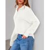 imagePRETTYGARDEN Womens Fall Quarter Zip Pullover Sweaters 2025 Dressy Casual Long Sleeve V Neck Collared Knit Jumper TopsWhite