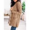 imagePRETTYGARDEN Womens Open Front Cardigan Sweaters Fall Fashion Button Down Cable Knit Chunky Winter Clothing Outerwear CoatsKhaki
