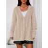 imagePRETTYGARDEN Womens Oversized Cable Knit Cardigan 2025 Fall Fashion Long Sleeve Open Front Chunky Sweaters Winter CoatsApricot