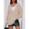 imagePRETTYGARDEN Womens Oversized Cable Knit Cardigan 2025 Fall Fashion Long Sleeve Open Front Chunky Sweaters Winter CoatsApricot