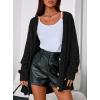 imagePRETTYGARDEN Womens Oversized Cable Knit Cardigan 2025 Fall Fashion Long Sleeve Open Front Chunky Sweaters Winter CoatsBlack