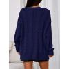 imagePRETTYGARDEN Womens Oversized Cable Knit Cardigan 2025 Fall Fashion Long Sleeve Open Front Chunky Sweaters Winter CoatsNavy Blue