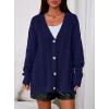 imagePRETTYGARDEN Womens Oversized Cable Knit Cardigan 2025 Fall Fashion Long Sleeve Open Front Chunky Sweaters Winter CoatsNavy Blue
