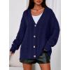 imagePRETTYGARDEN Womens Oversized Cable Knit Cardigan 2025 Fall Fashion Long Sleeve Open Front Chunky Sweaters Winter CoatsNavy Blue