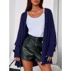 imagePRETTYGARDEN Womens Oversized Cable Knit Cardigan 2025 Fall Fashion Long Sleeve Open Front Chunky Sweaters Winter CoatsNavy Blue