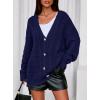 imagePRETTYGARDEN Womens Oversized Cable Knit Cardigan 2025 Fall Fashion Long Sleeve Open Front Chunky Sweaters Winter CoatsNavy Blue