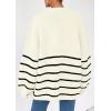 imagePRETTYGARDEN Womens Oversized Cardigan Sweaters 2025 Fall Long Lantern Sleeve Knit Open Front Lightweight SweaterStriped White Black