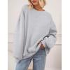 imagePRETTYGARDEN Crewneck Sweatshirt for Women Oversized Long Sleeve Pullover Tops Winter Fall Outfits 2025 Fashion ClothingGrey