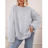 imagePRETTYGARDEN Crewneck Sweatshirt for Women Oversized Long Sleeve Pullover Tops Winter Fall Outfits 2025 Fashion ClothingGrey