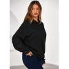 imagePRETTYGARDEN Hoodies for Women Oversized Pullover Sweatshirts 2025 Ruched Long Sleeve Casual Tops Fall Fashion Y2K ClothesBlack