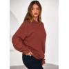 imagePRETTYGARDEN Hoodies for Women Oversized Pullover Sweatshirts 2025 Ruched Long Sleeve Casual Tops Fall Fashion Y2K ClothesRust