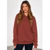 imagePRETTYGARDEN Hoodies for Women Oversized Pullover Sweatshirts 2025 Ruched Long Sleeve Casual Tops Fall Fashion Y2K ClothesRust