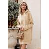 imagePRETTYGARDEN Oversized Sweatshirt for Women 2025 Fall Pullover Casual Long Sleeve Split Hem Hoodie Dress With Kangaroo PocketApricot